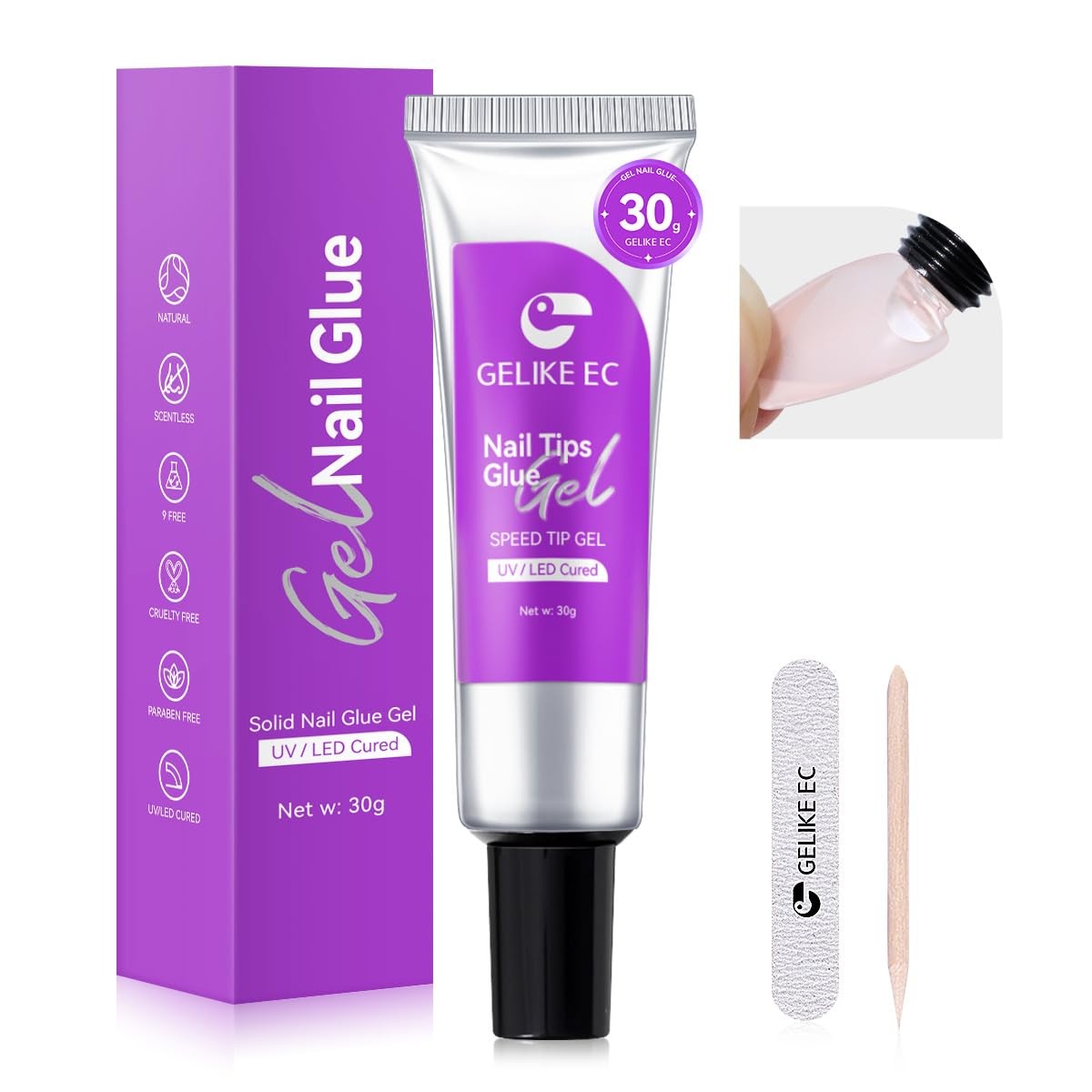 Solid Glue Gel for Nail – Adhesive for Press on Tips 30g