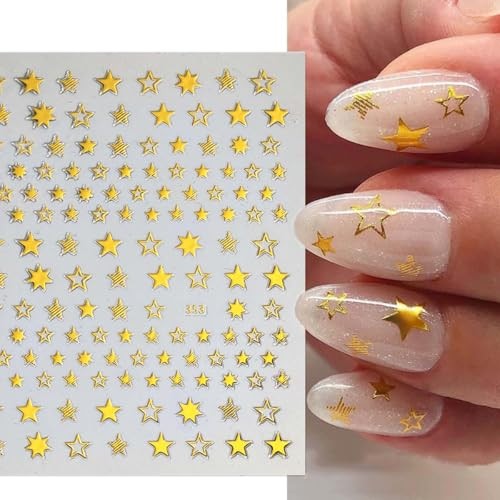 12 Sheets Star Nail Stickers,8 Colors Self-Adhesive 4th of July Nails Style-7