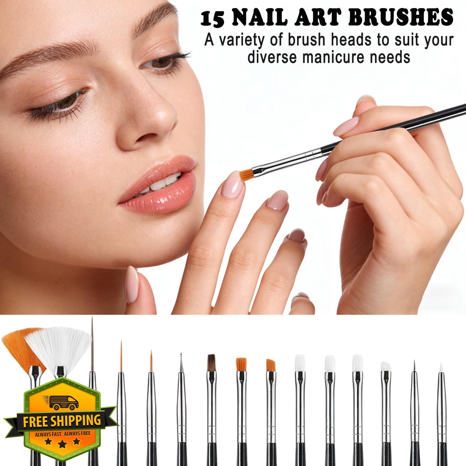 HAIY Nail Art Brushes Kit Black Style 32pcs