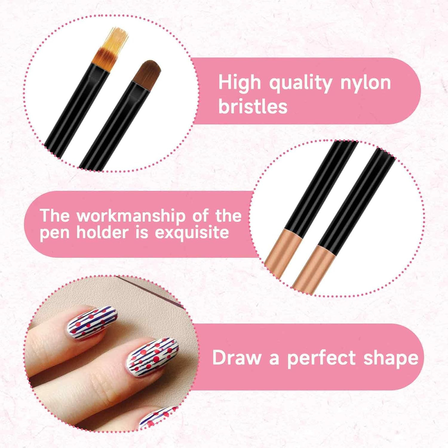 4Pcs Ombre Nail Brush, Nail Brushes Set for Gel Nails, Gradient Nail Sponges Pen