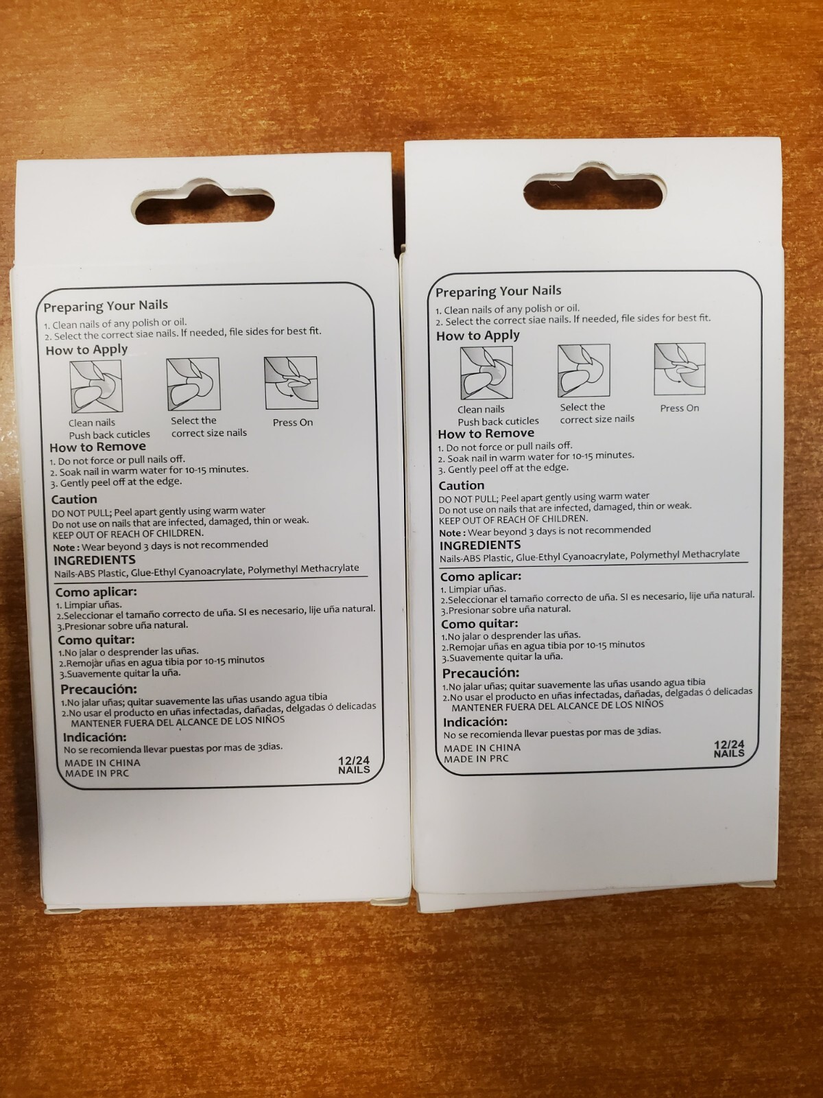 2 Boxes of 24: French Tip Press On Swirl Nail Design Pink/Orange (9D-1766)