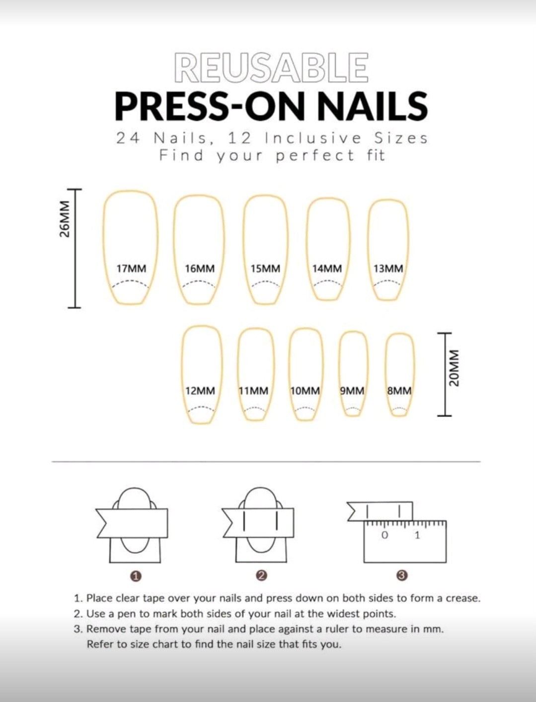 Press-On Nails Dia de los Muertos Multi-Colored Med/Long Coffin Shaped Shiny