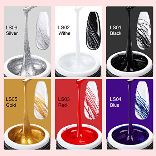 6 Colors Spider Gel, New Upgraded Matrix Gel with Gel Paint Design Nail Set-2