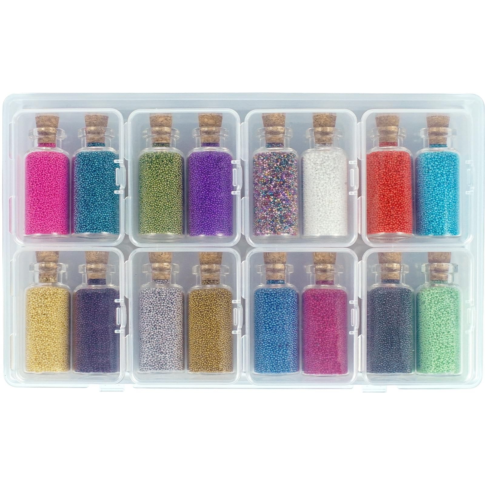 Vryctonx 16 Colors Caviar Beads for Nails, 0.6-0.8mm Glass Micro Pixie Beads …