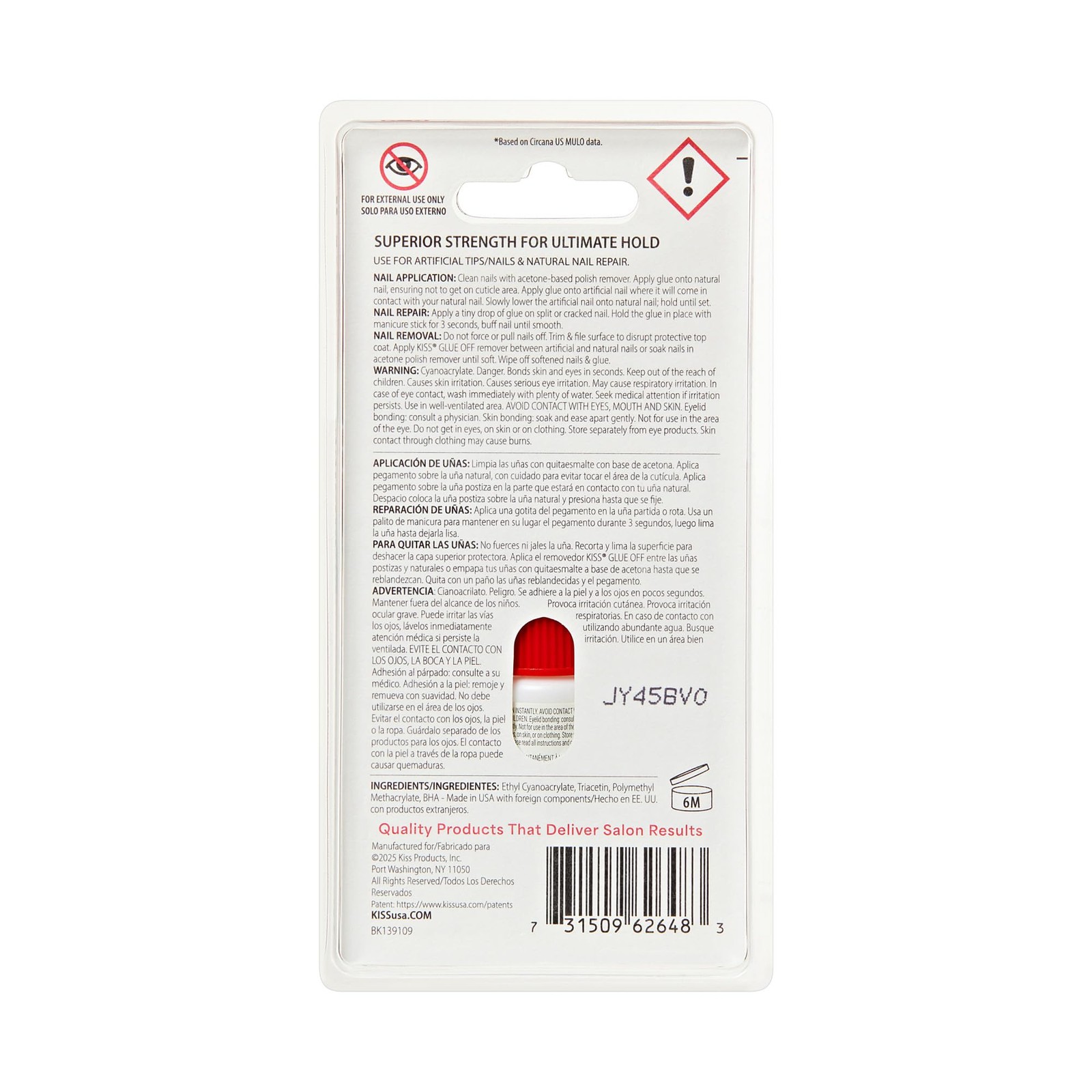 KISS PowerFlex Maximum Speed Nail Glue – Fast Drying Adhesive 1 Pack, Clear