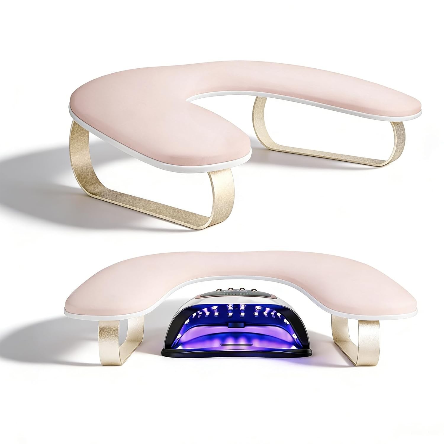 Arm Rest for Nails Tech Upgraded 10° Inclined U-Shaped Manicure Nail Arm Rest