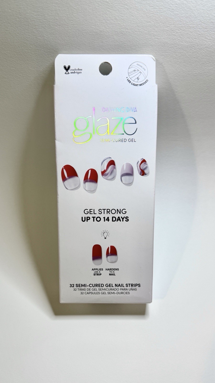 Dashing Diva GLAZE Semi-Cured Gel Nail Strips Sweet Soulmate Pink Ombre HTF