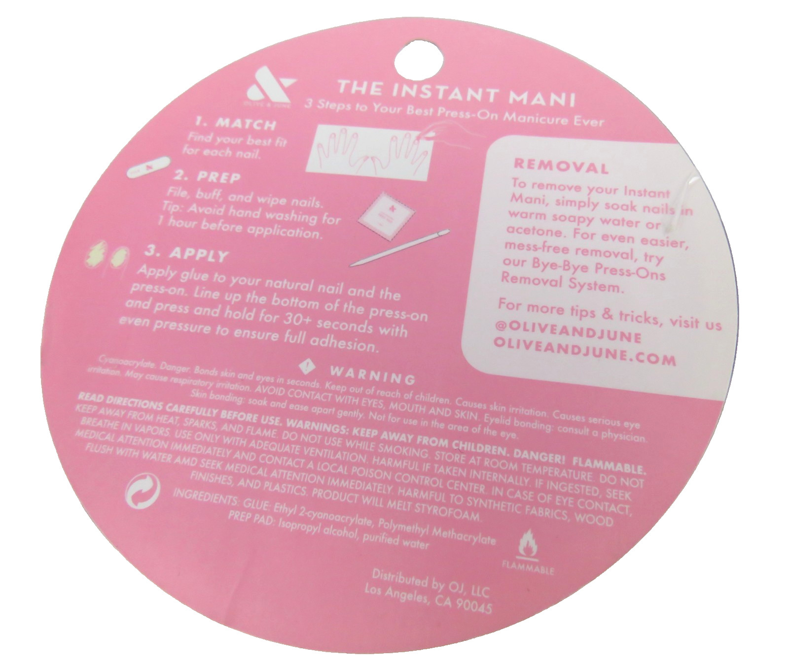 Press On Nails The Instant Mani – Short Squoval Classic French – 42ct Length Med