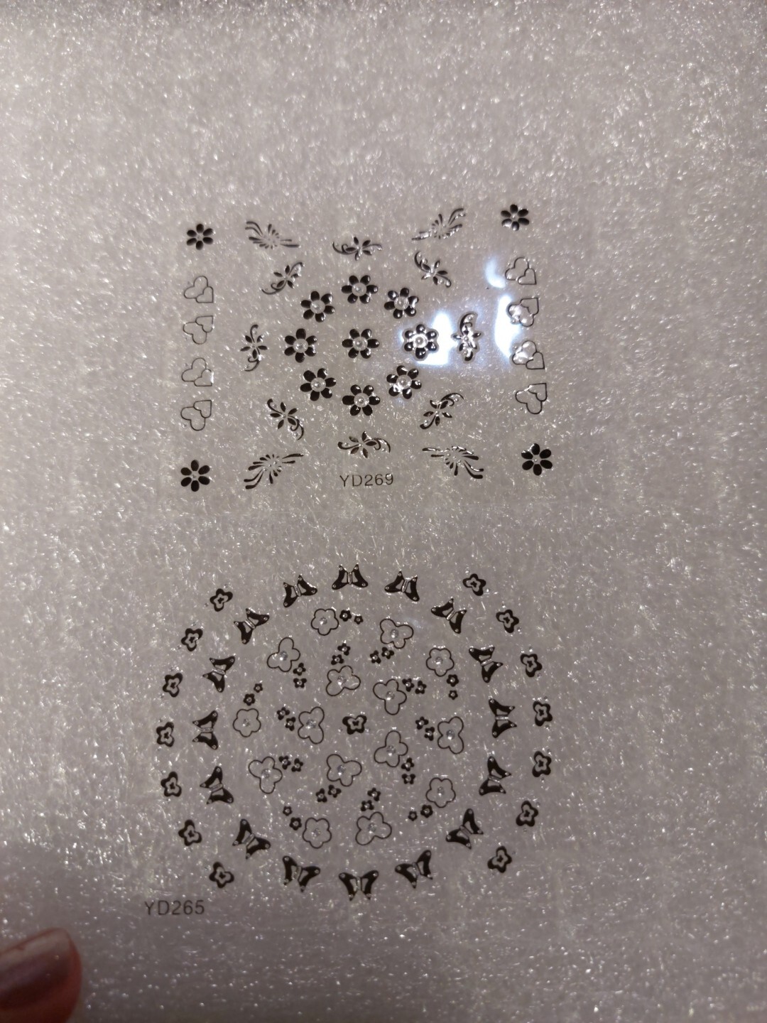 2 X Small Sheets Of Black Nail Art Stickers (Dn292) New