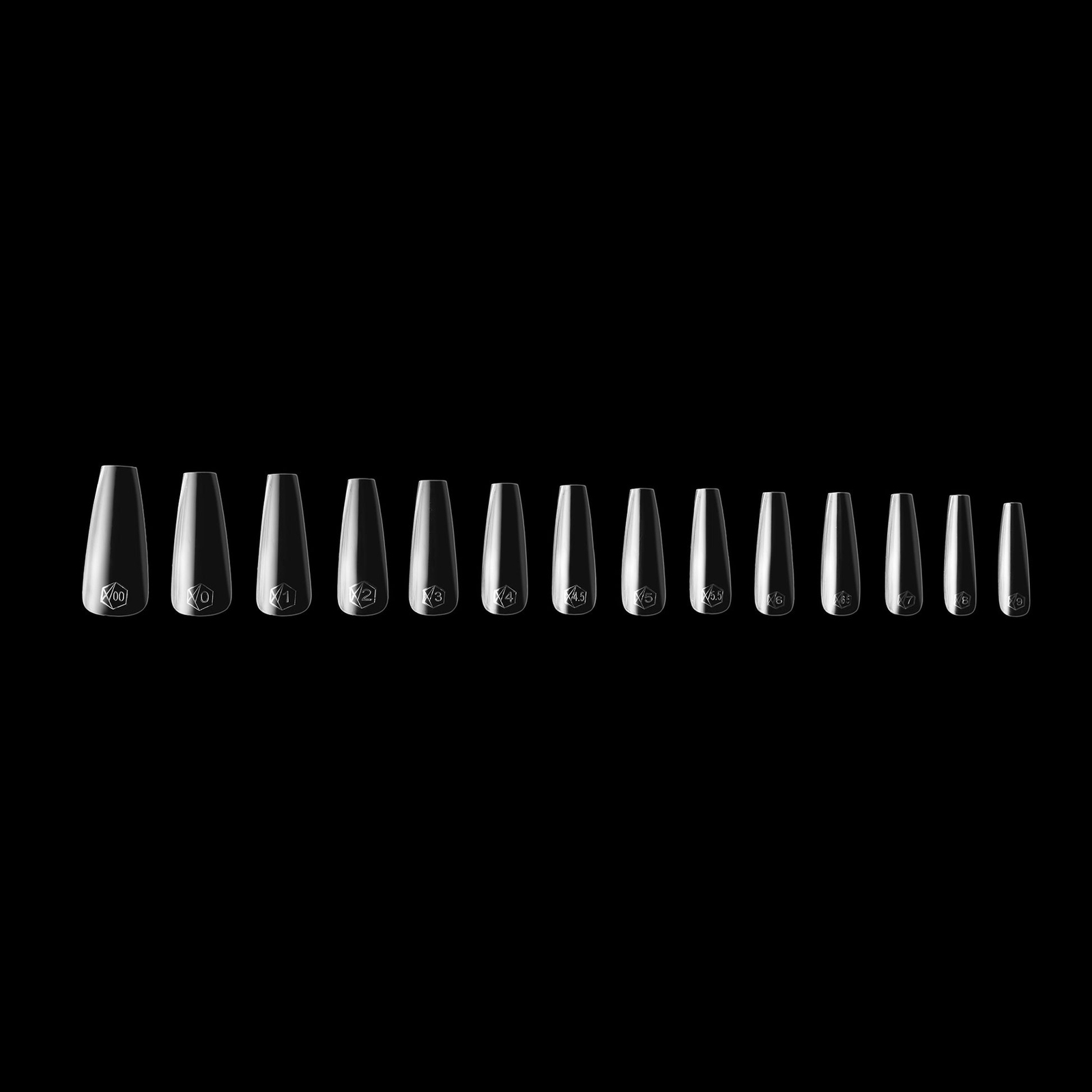 Apres Gel-X Natural Coffin Long Tips Box 14 Sizes 600pc