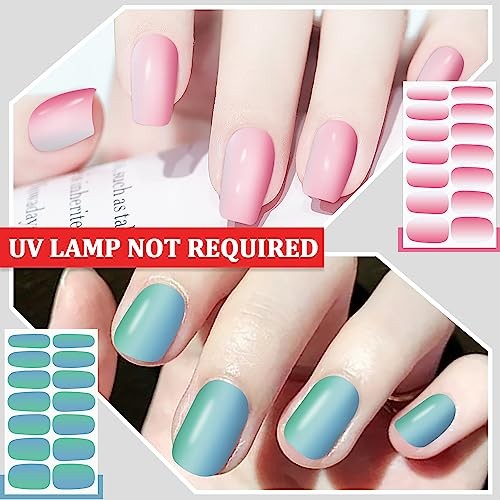 16 Sheets Nail Wraps Self Adhesive Nail Polish Stickers Stick on Mermaid Color