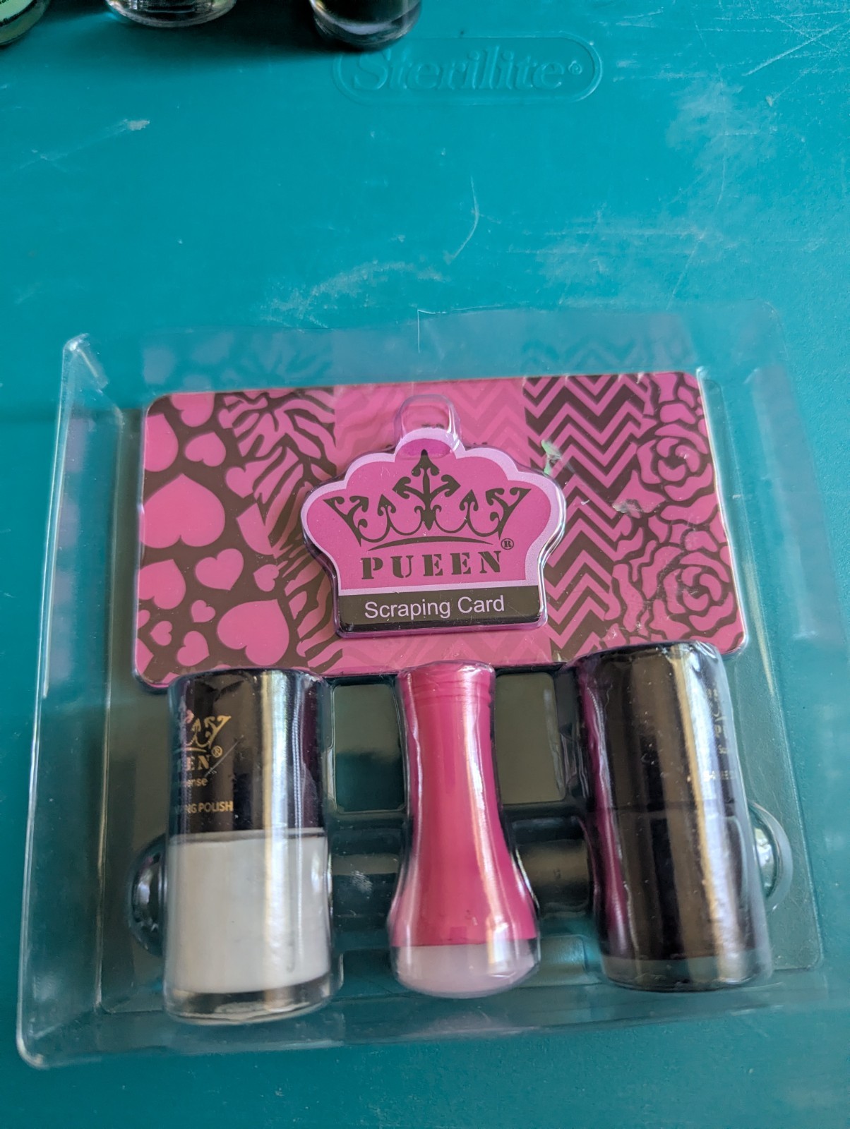 PUEEN Starter Nail Stamping Kit w/ Stamper Scraper Card & Animal Print Plate
