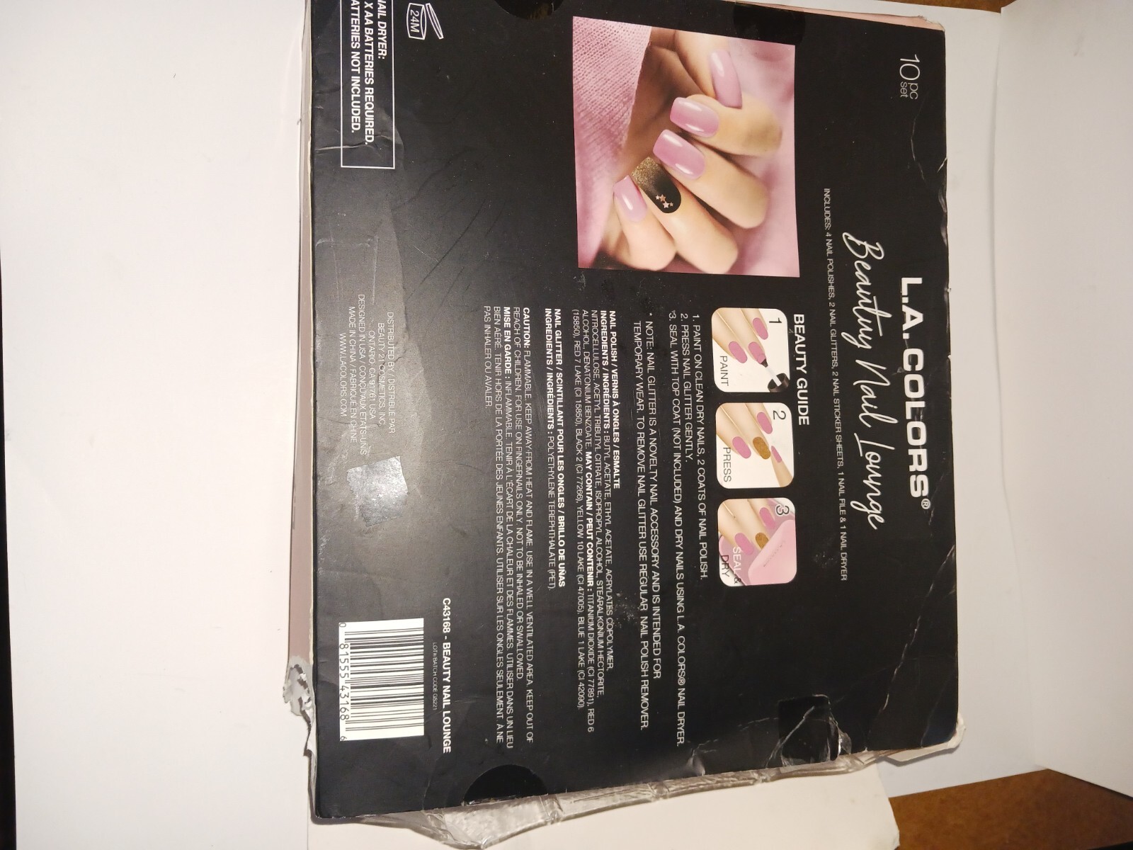 L.A. Colors~Beauty Nail Lounge~At Home Salon Kit~Limited Edition Dryer~10 Pc Set