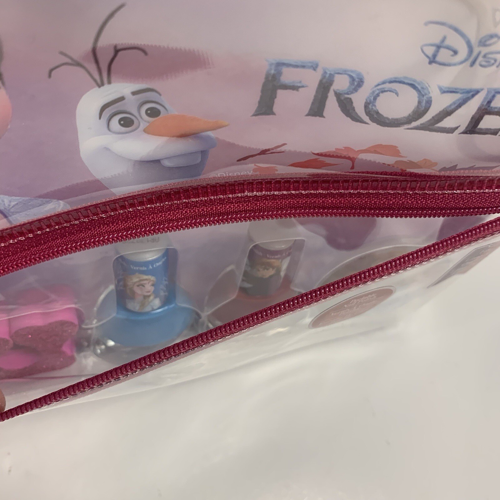 Townley Disney Frozen Non-Toxic Nail Polish Set In Zipper Pouch 8”x6”