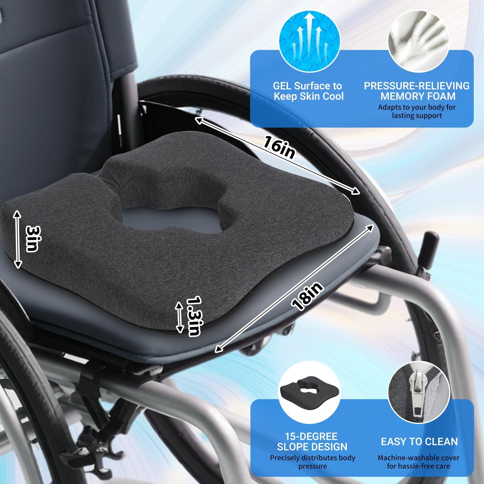 Bed Sore Cushion for buff & Wheelchair Cushion for Bedsores Prevention – Pain…