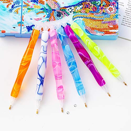 Diamond Painting Pen, Handmade Resin Diamond Painting Pens with Glue Clay Pink