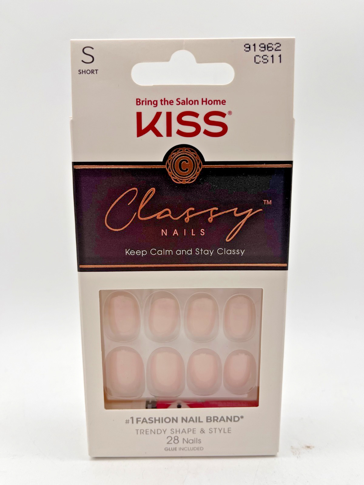 12x KISS CLASSY NAILS KEEP CALM AND STAY CLASSY SHORT 91962 CS11 NEW MR 1270