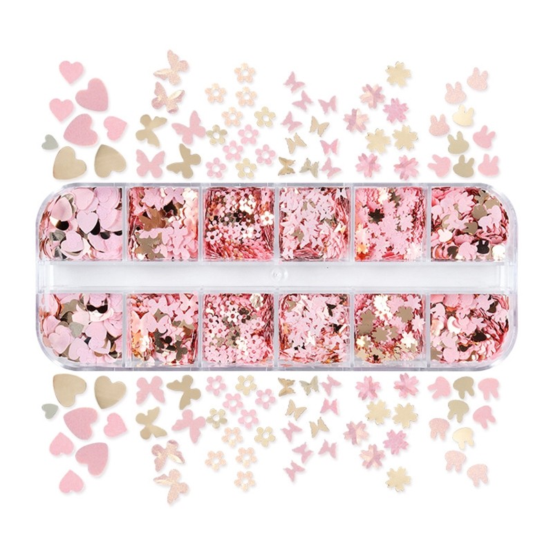 12 Grids Epoxy Resin Fillings Jewelry Making Accessories Sequins Nail Art Decors