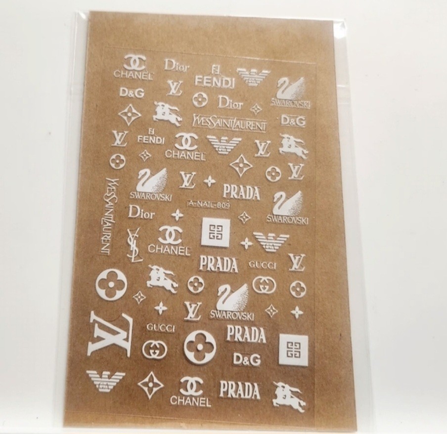 NWT NAIL ART DESIGN SELF-SEAL STICKERS SOLID WHITE N°59!