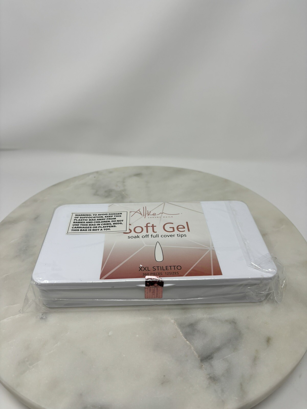 New Soft Gel Nail Tips XXL 360 Pcs Stiletto Extensions w/ hard case, 12 sizes