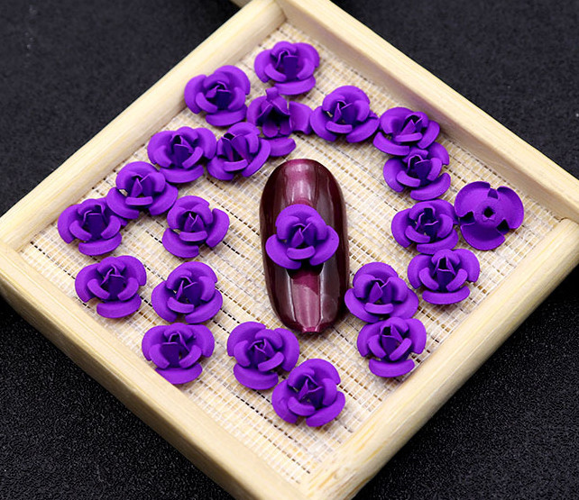 Nail Art 3D DIY Rose Nail Art Decoration Red Pink Blue Purple price is for 10pcs