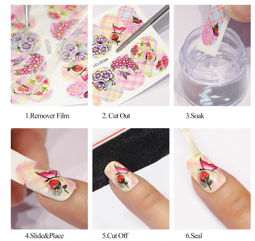 24 Sheets Nail Art Stickers Water Decals Transfers Halloween Graveyard Star NH15