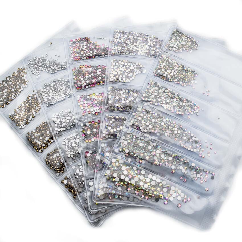 1440PCS Multi-size Nail Art Rhinestones Crystals Nails Design Decorations Gems