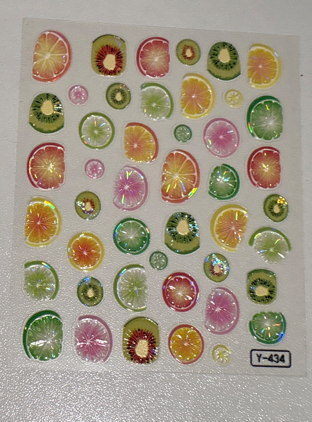 3D Self-Adhesive Fruit Nail Art Sticker Sheets& 3 D Multicolor Mixed Shapes