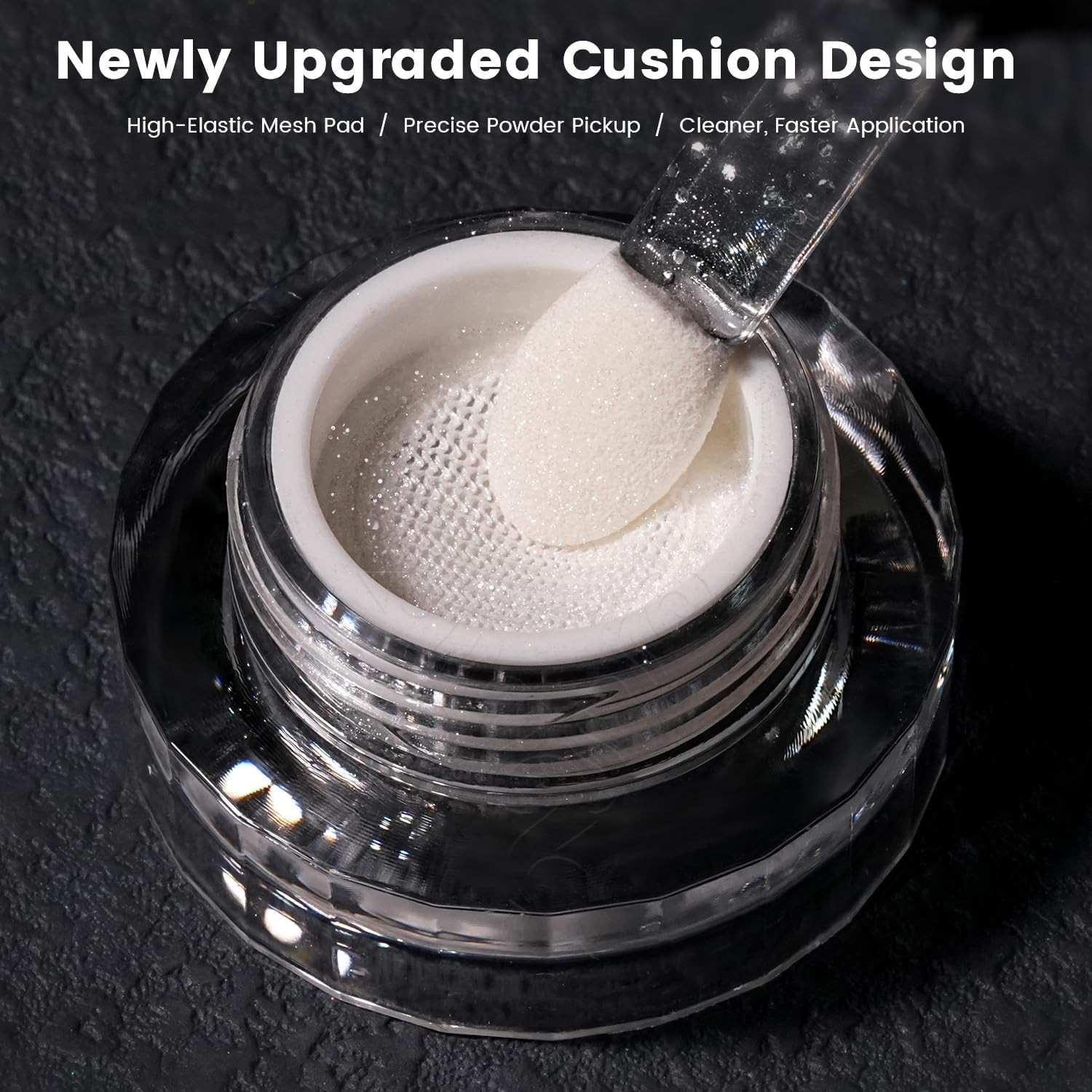Yokefellow Gleamtap Cushion Magic White Chrome Nail Powder,Glazed Donut,Pearlesc