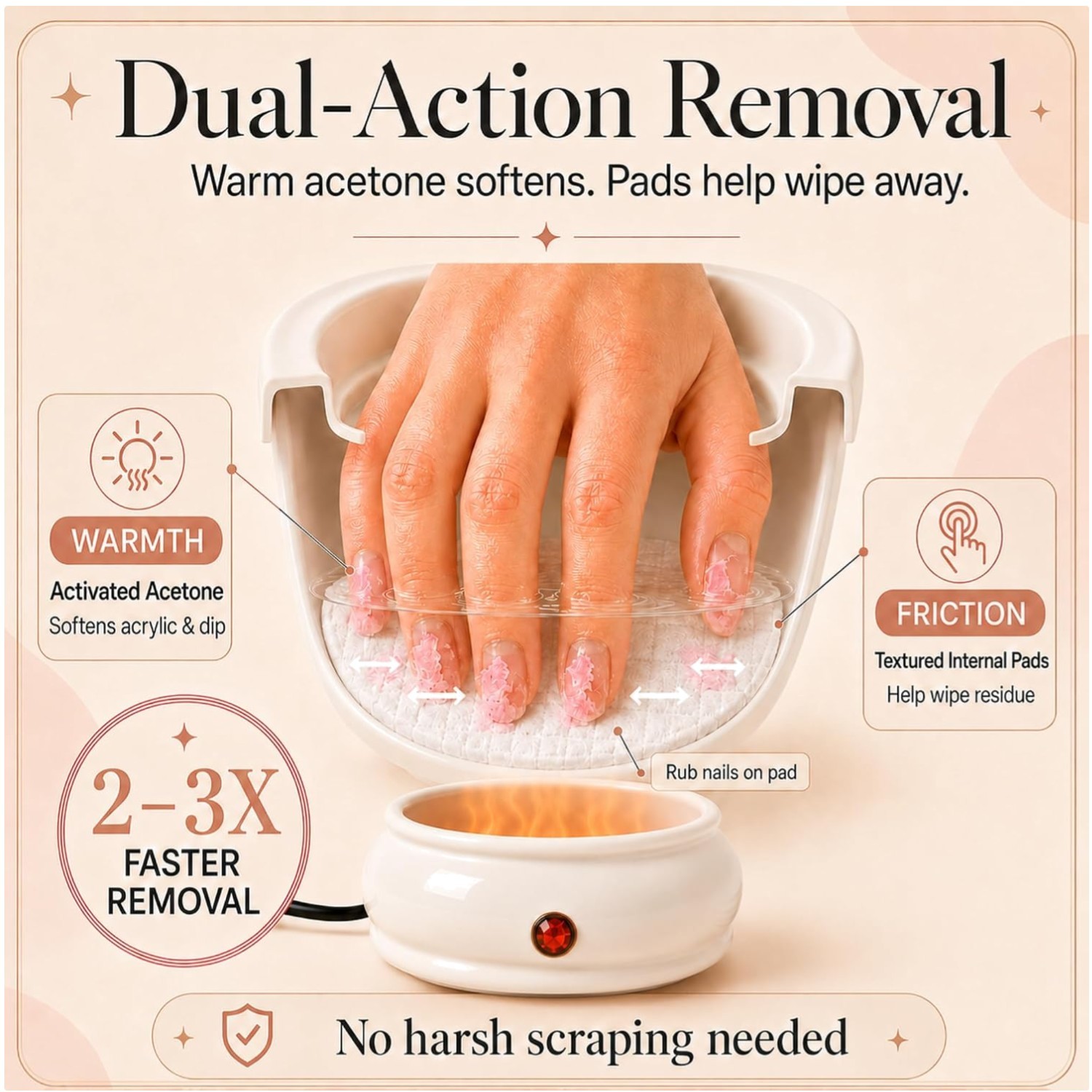 Willowash Electric Nail Remover Bowl for Acrylic Nails