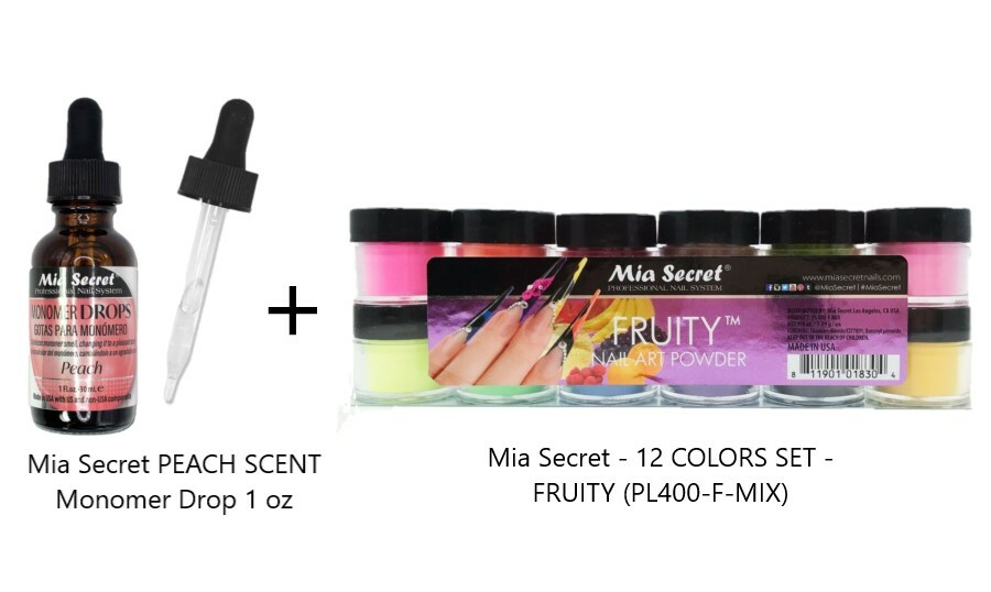 NEW!!! Mia Secret PEACH SCENT Monomer Drop 1 oz + FRUITY