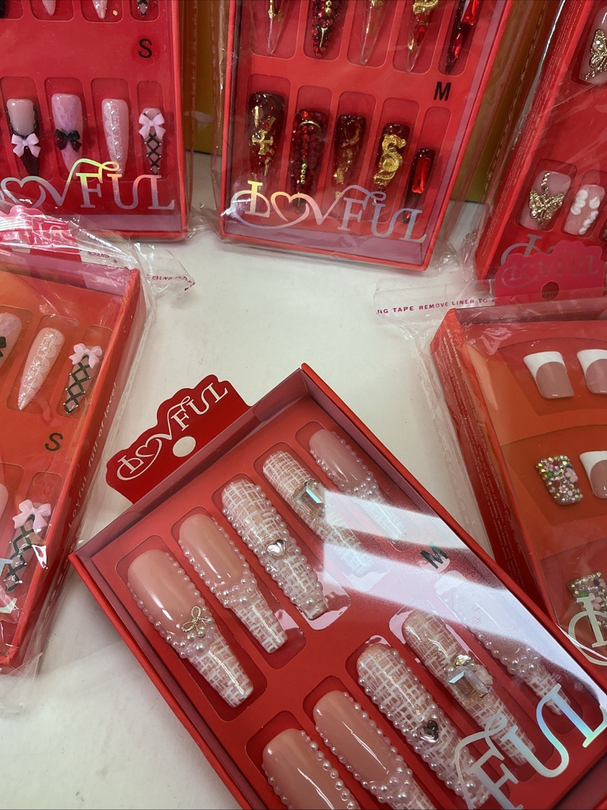 6-Pack 3D Nail Set Design Size Small & Medium & Large