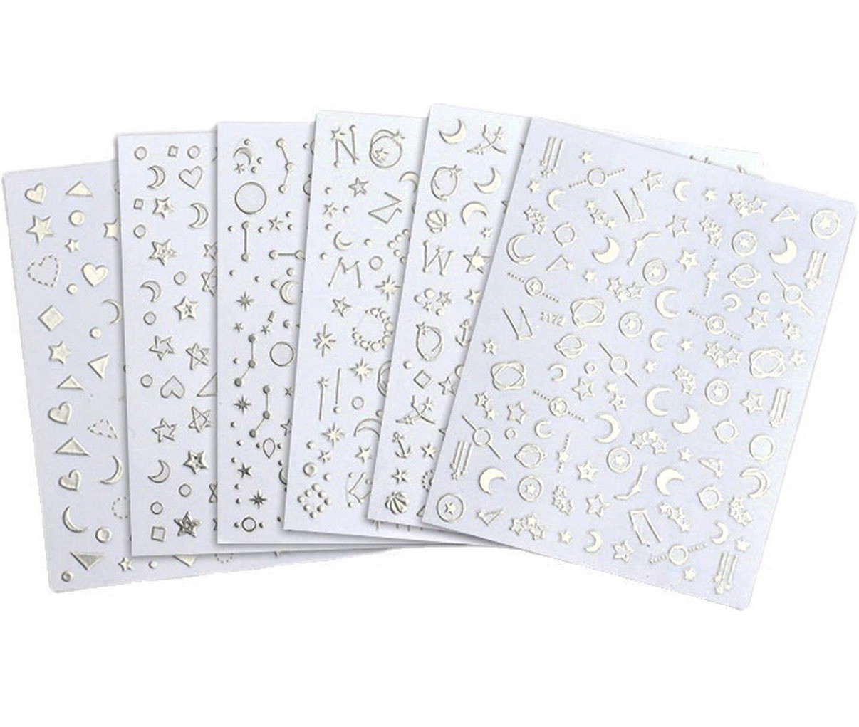Laser Gold 12 Constellation Galaxy Moon Stars 3D Nail Art Sticker