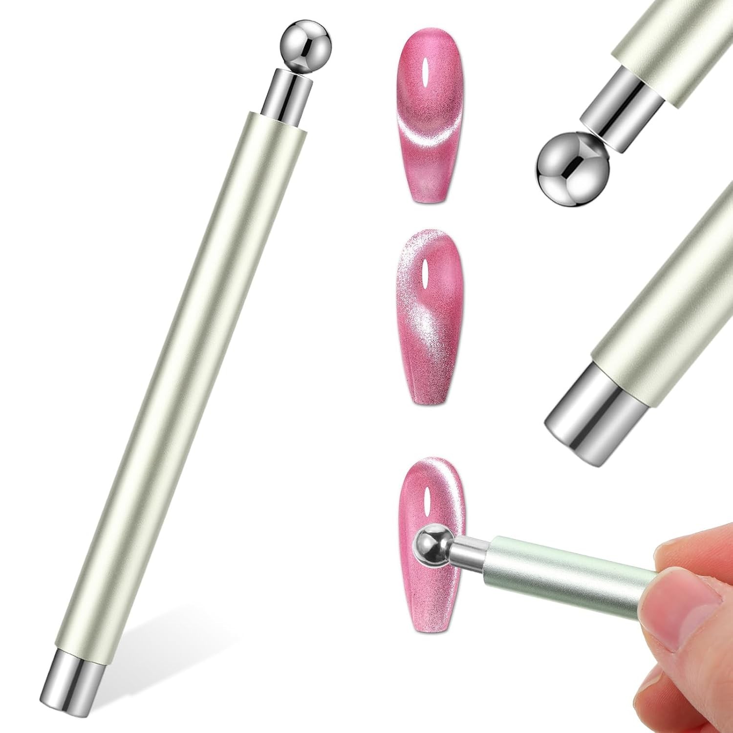 Double-Ended Multifunctional Nail Magnet, Sturdy Cat Eye Magnetic Stick