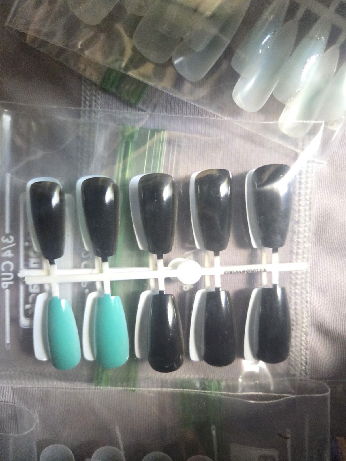Assorted Press-On Nails Medium Handmade Multicolor Plastic