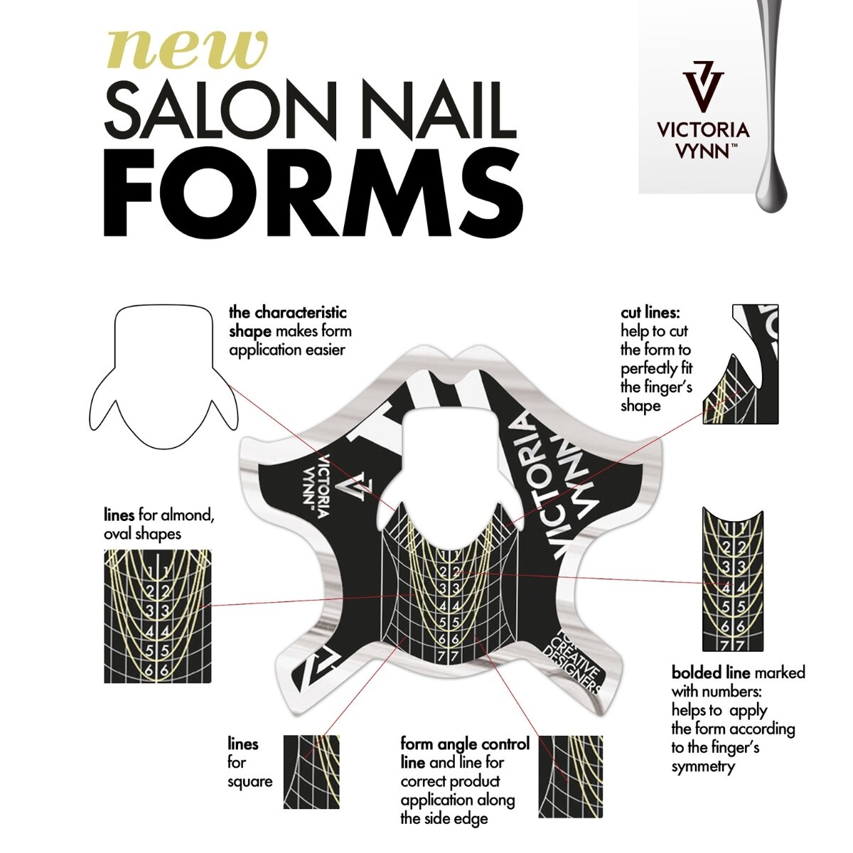 Victoria Vynn Nail Forms Sticker Extension UV/LED Gel Acrylic Tips Self-adhesive
