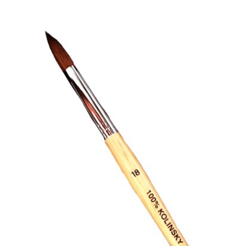 Sable Wood Kolinsky Acrylic Nail Brush Round size 18
