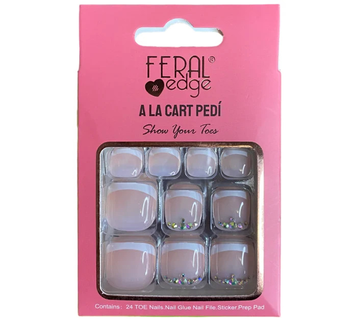 PRESSED ON 24 PCS PACK TOE NAILS BASIC AND FASHION TRENDY COLORS AND DESIGNS