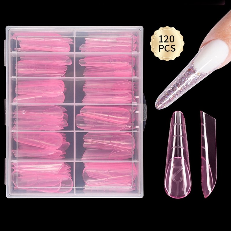 Clear Duals Nail System Form Acrylic UVS Gel Nail Mold Full Cover Fasle Nail Tip