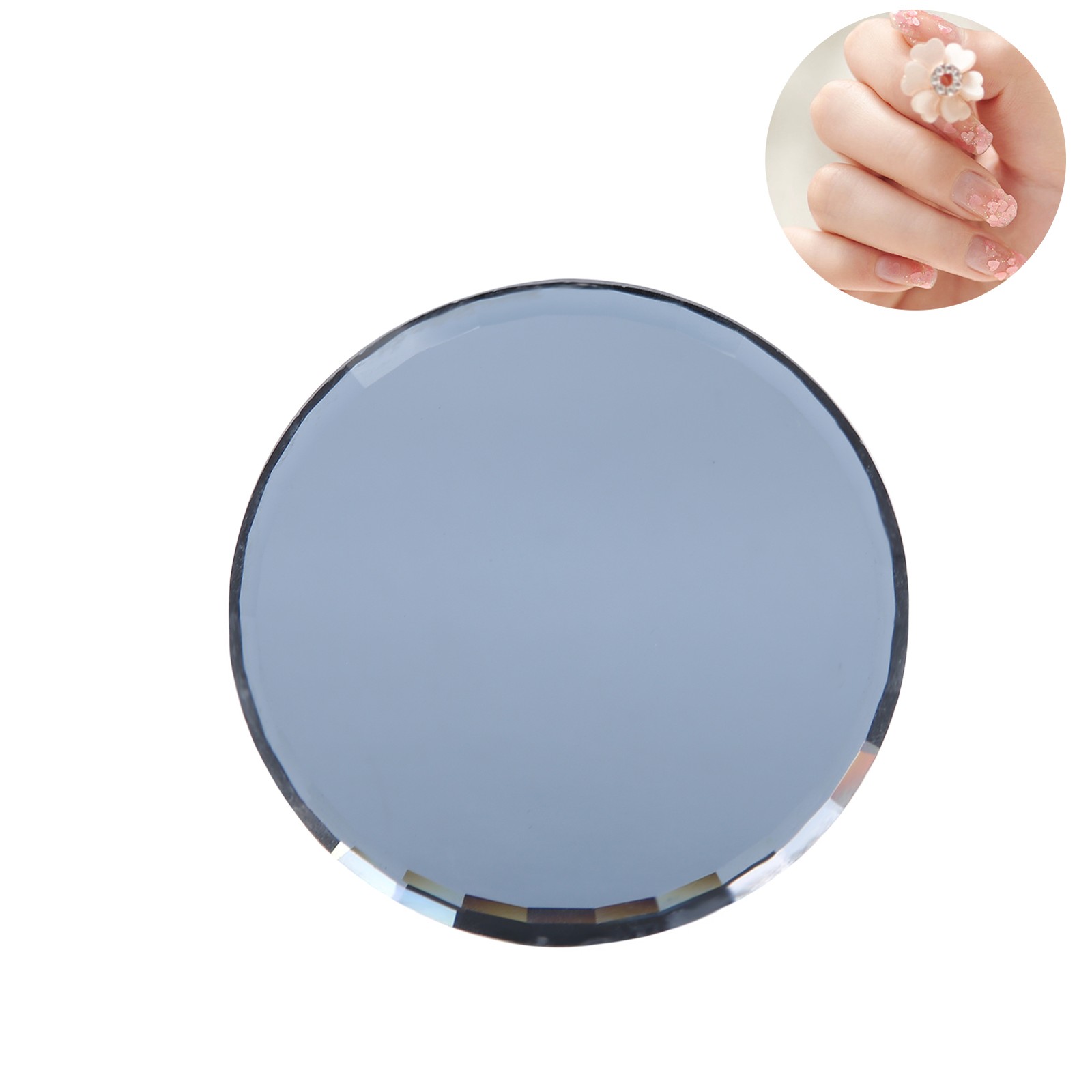 False Nail Mirror Glass Display Board Manicure Drawing Color Mixing Tool (Black)