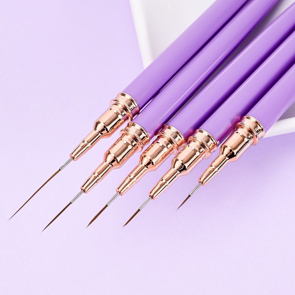 5/10pcs Pink/Black Nail Art Liner/Painting Brushes Ultra-thin Line Drawing Tool