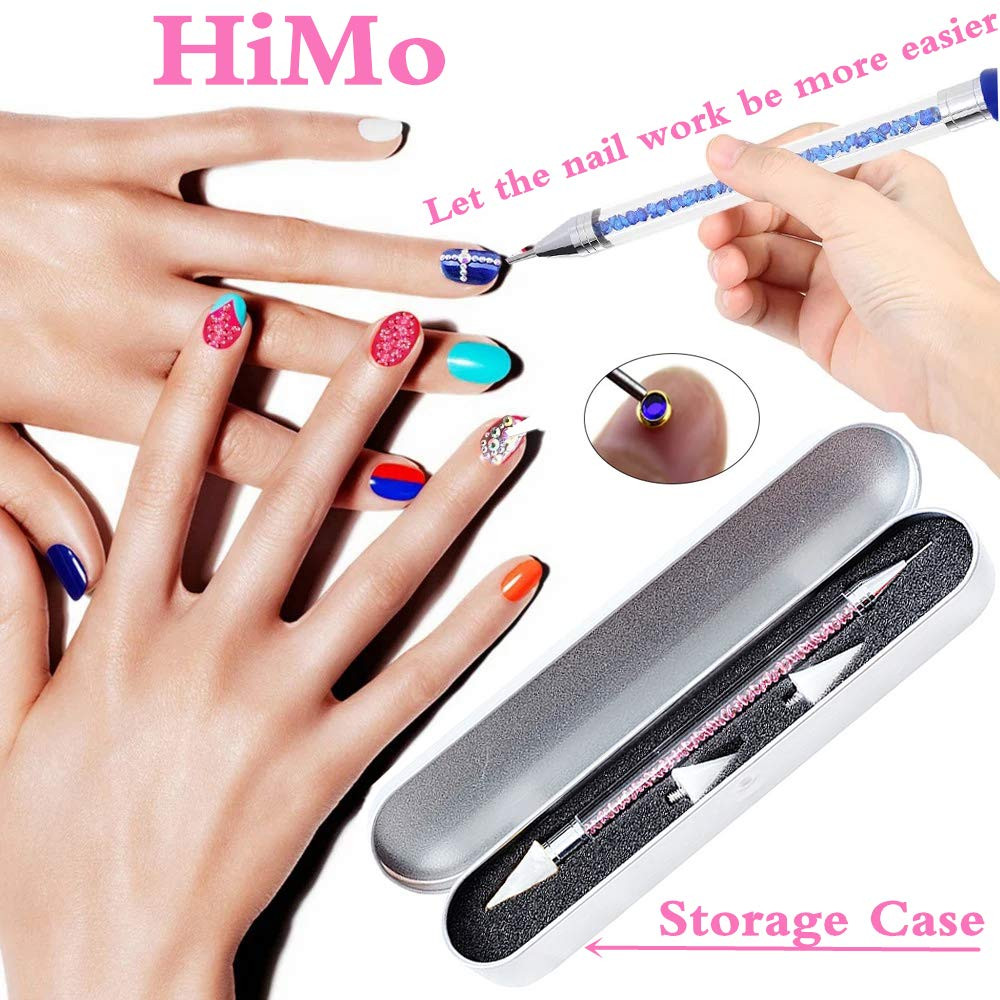 Nail Rhinestone Picker Dotting Tool with Extra 2 Wax Head, Dual-Ended DIY Nai…