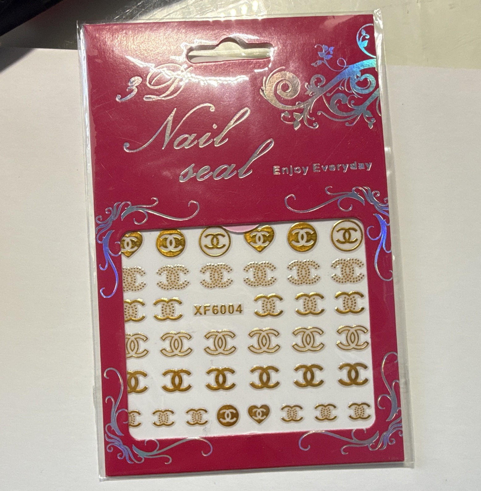 Gold nail art sticker 1 sheet heart nail decal