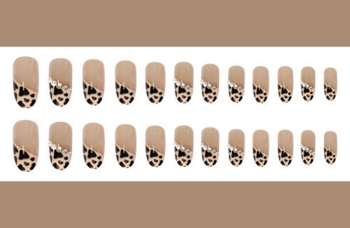 False Fake Nails Full Nail Tips Acrylic French Artificial Nails Art with Glue