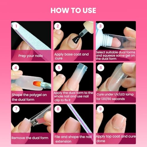 Straight Flat Toe Dual Forms for Polygel – Square B – Polygel Toenail Forms