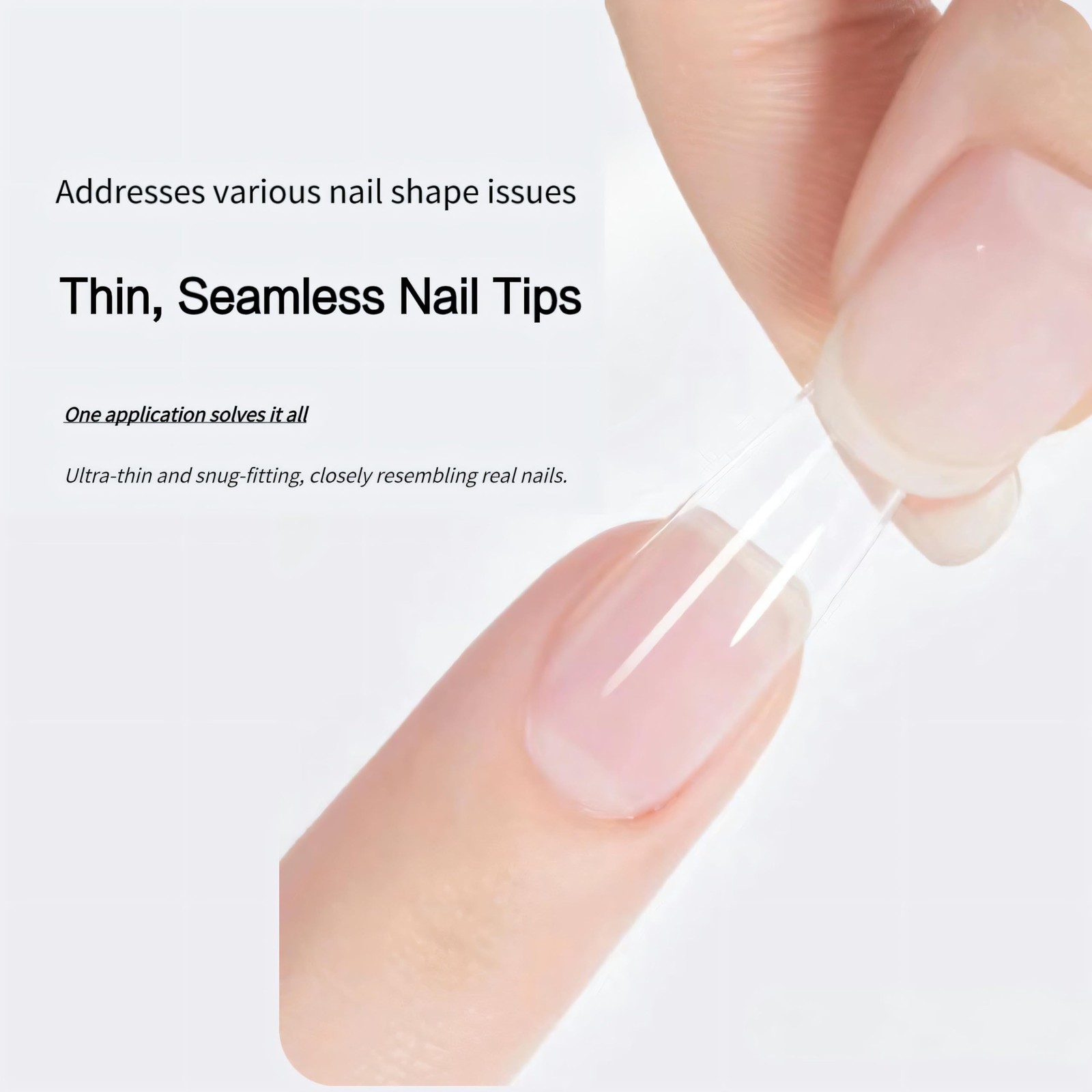 240Pcs Almond Press On Nail Tips – Clear Acrylic Ultra-Thin Seamless Full Cov…