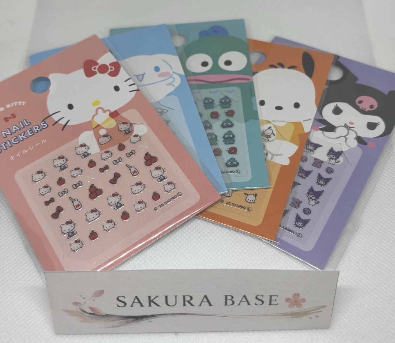 Sanrio Character Nail Stickers 5pcs Set Hello Kitty Kuromi My Melody