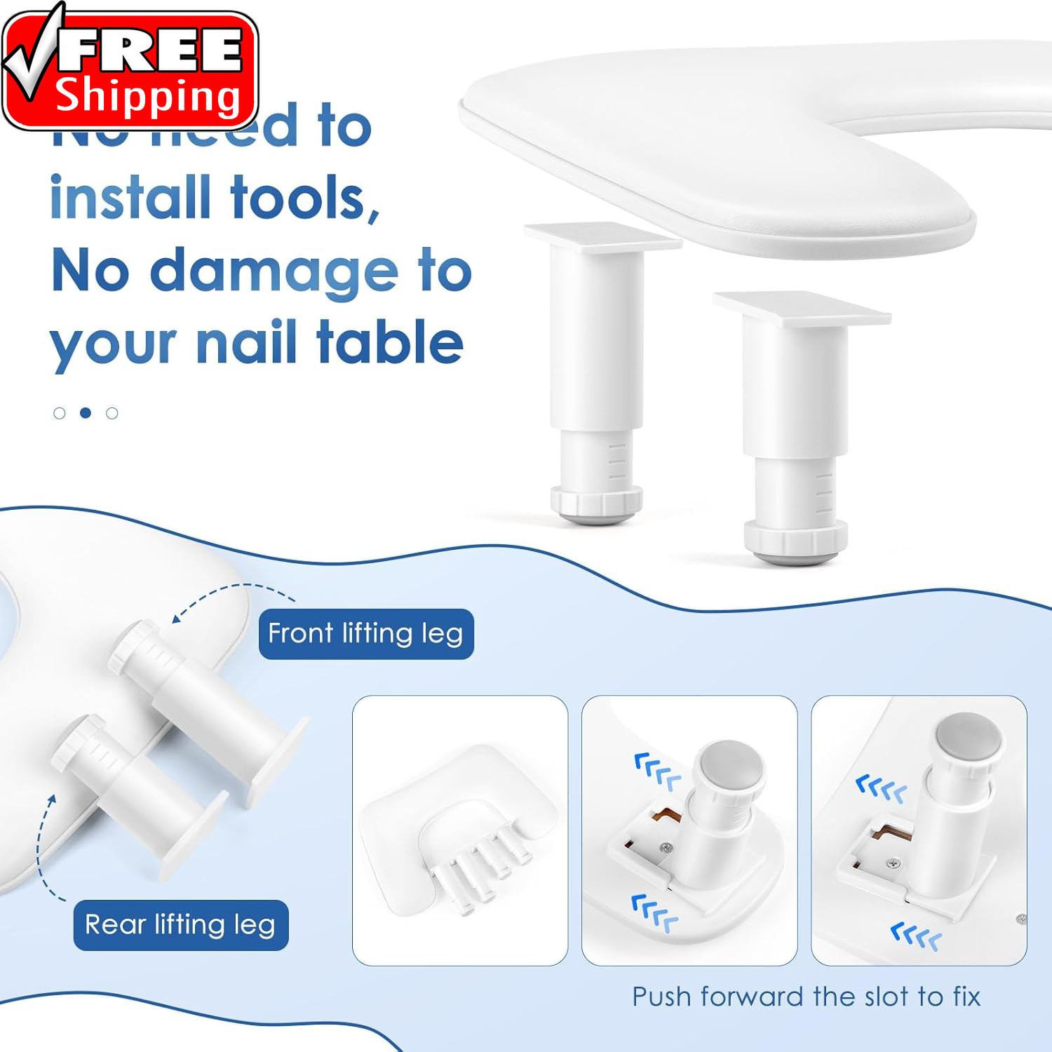 Arm Rest for Nails Tech: U-Shaped Adjustable Nail Armrest | PU Leather Manicure