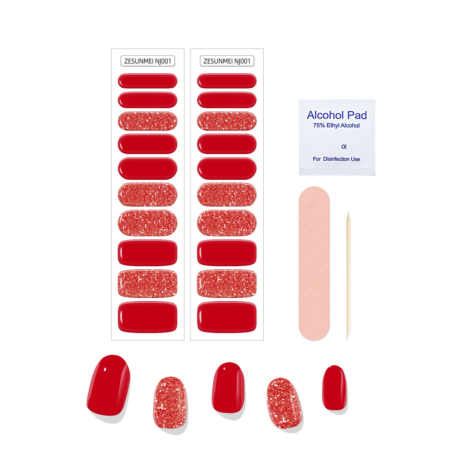 3D Nail Art Stickers Self-Adhesive DIY Wraps Full Cover Bling Waterproof Stick