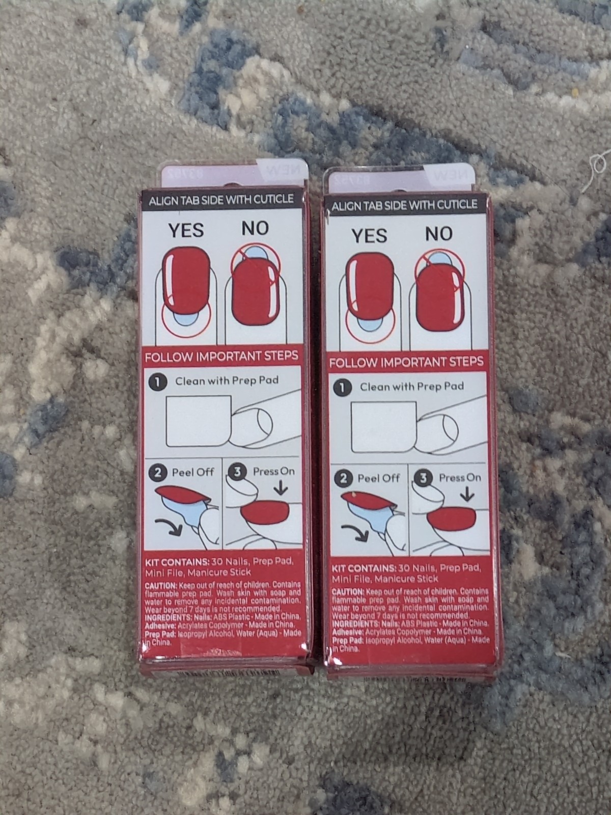 2-PK ImPress The No Glue Mani 30 Color Gel Nails -13 REDDY OR NOT- RED Short